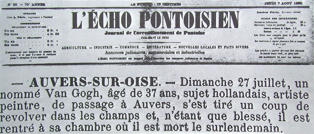 Article on Van Gogh's death
